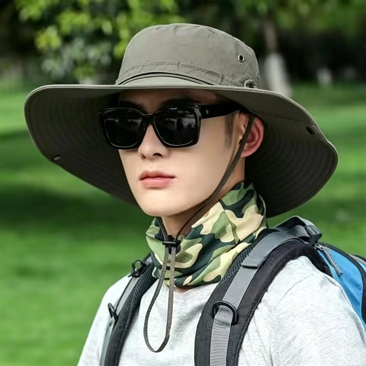 Wide Brim Sun Hat UPF 50+, Waterproof & Breathable for Men, Women - for Fishing, Hiking, Camping & Traveling