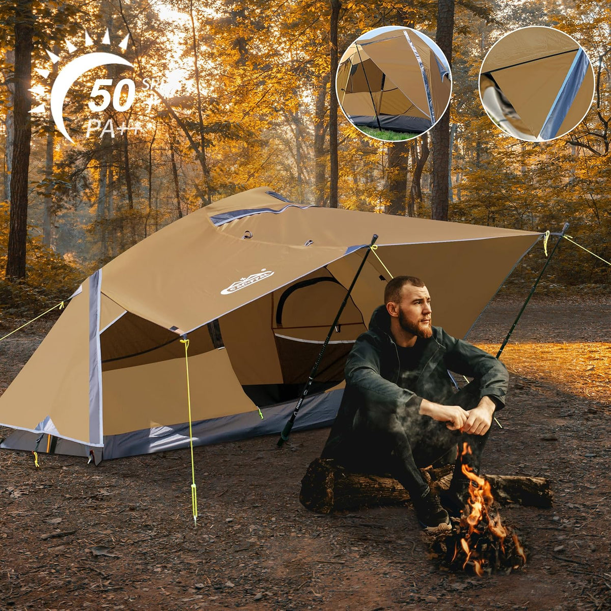 1 Person Backpacking Tent Waterproof Windproof Single Person Tent Lighweight Compact One Person Tent for Camping, Hiking