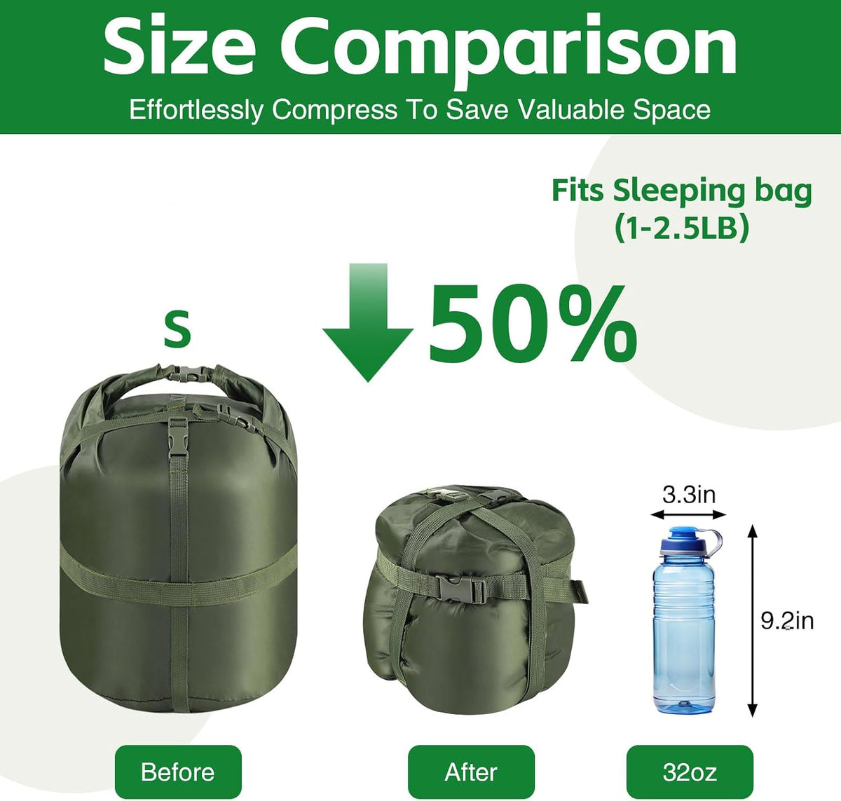 Compression Sack, Ultralight Portable Stuff Sack for Sleeping Bag