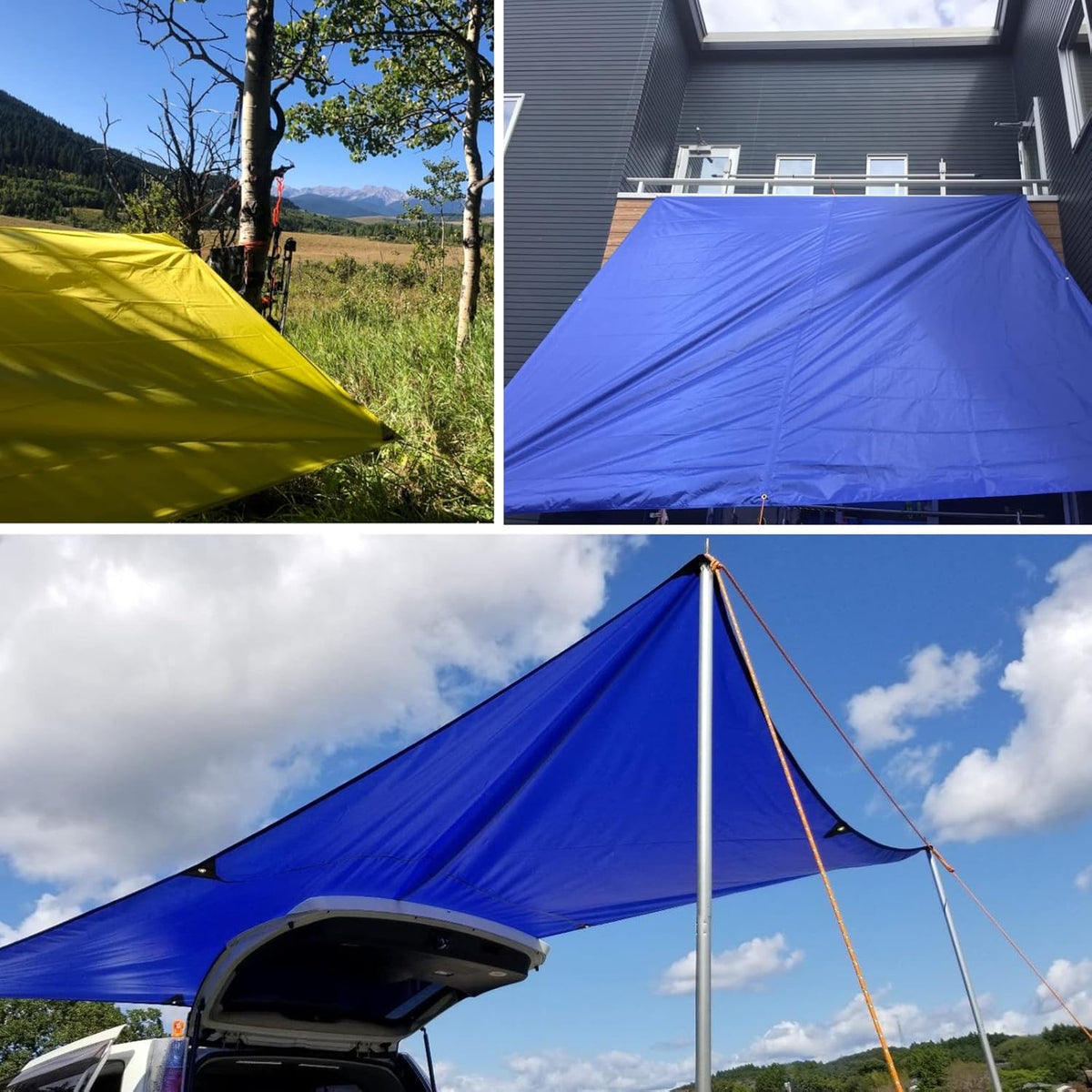 Hammock Rain Fly Waterproof Tarp Camping Tent Footprint Ground Cloth Backpacking Tarp Camp Shelter Sunshade Mat for Outdoor Hiking Beach Picnic