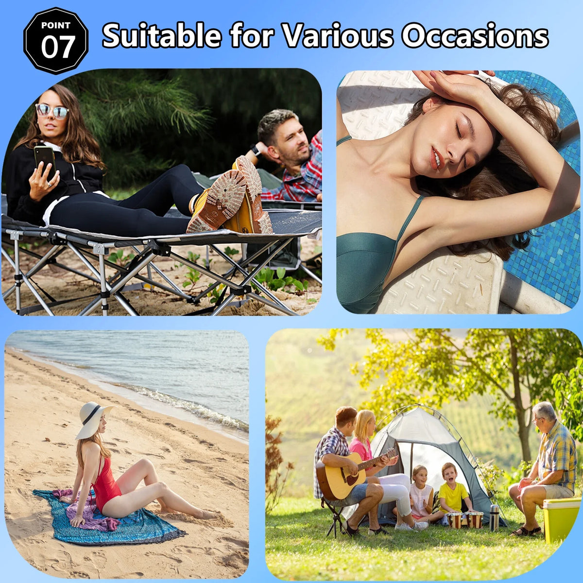 Folding Bed Cot with Pillow, 2 Sided Mattress, 75"* 28" Folding Sleeping Cot Guest Bed, Folding Camping Cots with Carry Bag