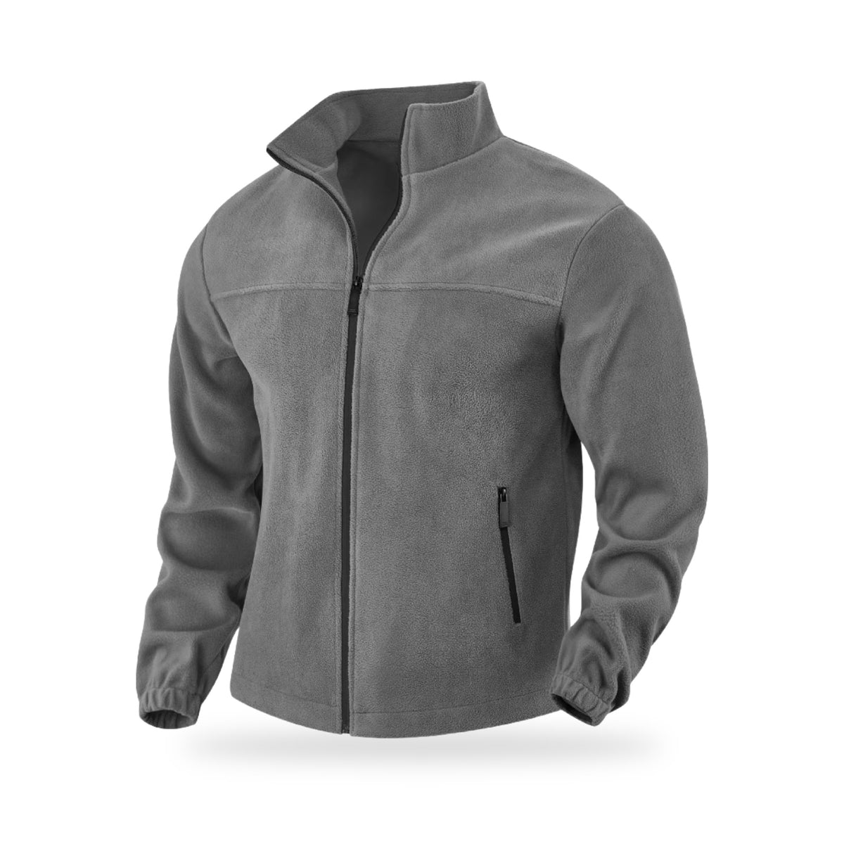 Full-Zip Trail Fleece Jacket in Dark Gray, photographed on a white background