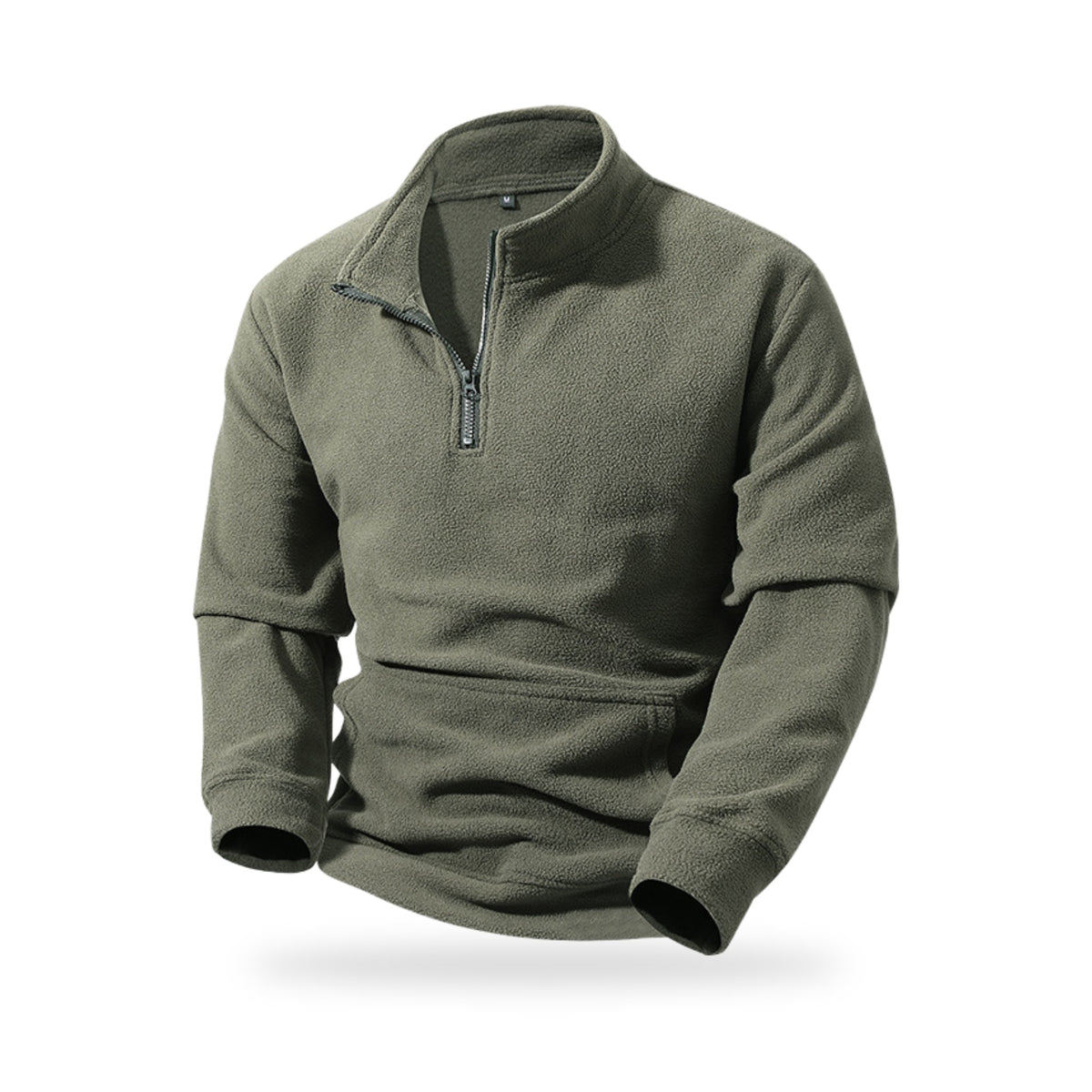 Trail Half-Zip Fleece in Army Green, photographed on a white background