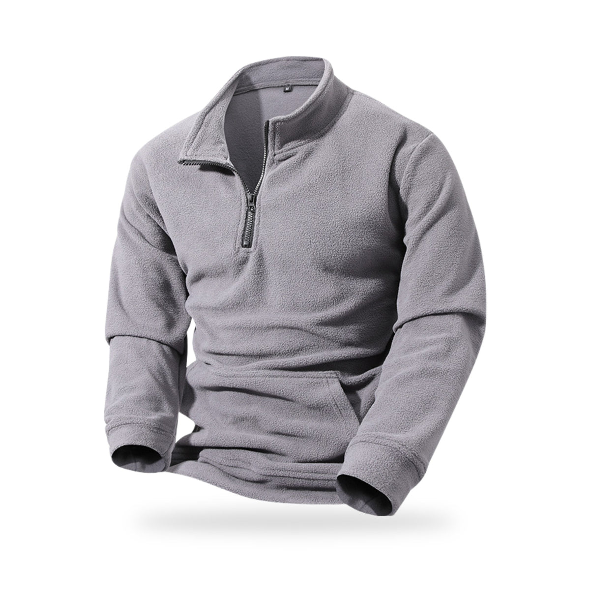 Trail Half-Zip Fleece in Gray, photographed on a white background