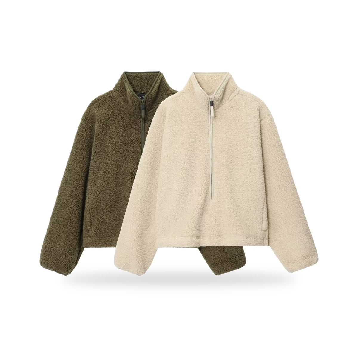 Women’s Sherpa Half-Zip Fleece, alternate view, photographed on a white background