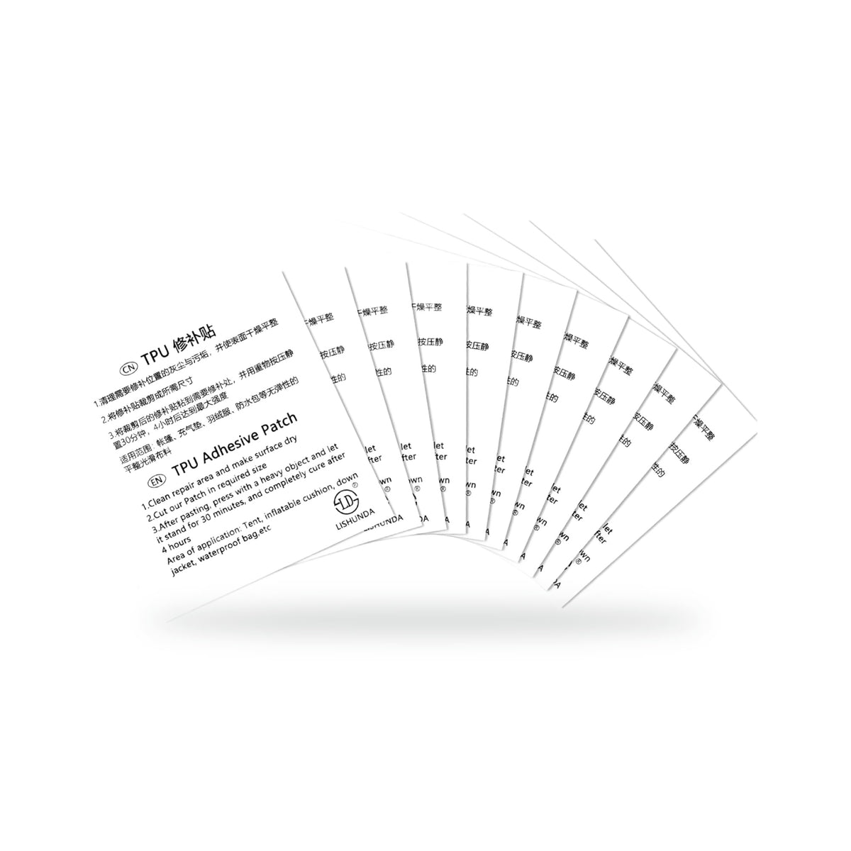 Clear TPU Repair Patches — 20 Pack, photographed on a white background