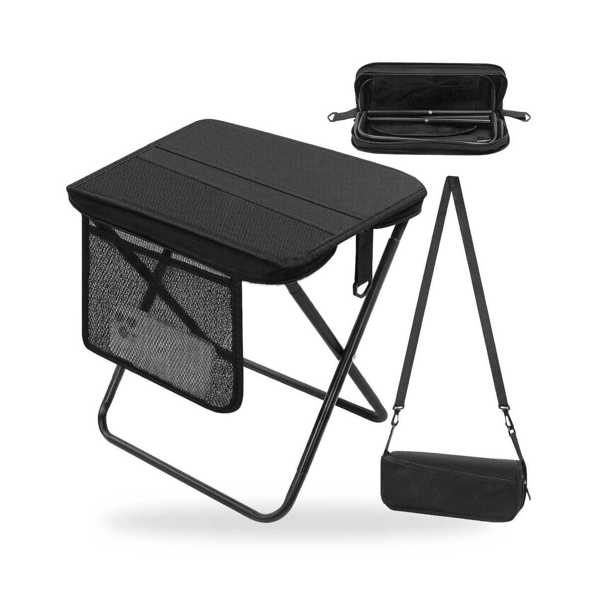 Tall Folding Camp Stool, photographed on a white background