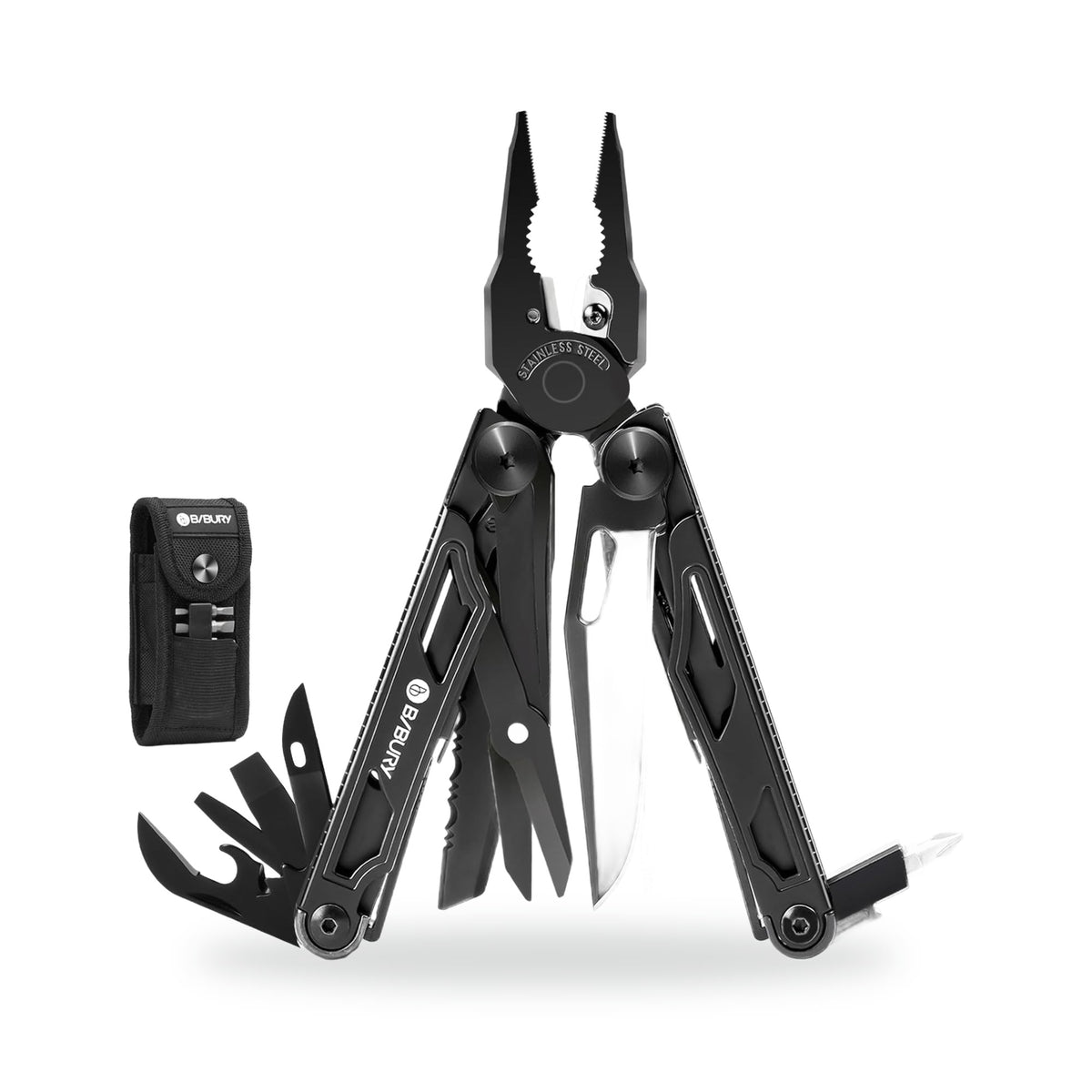 BIBURY 31-in-1 Multitool Pliers, photographed on a white background