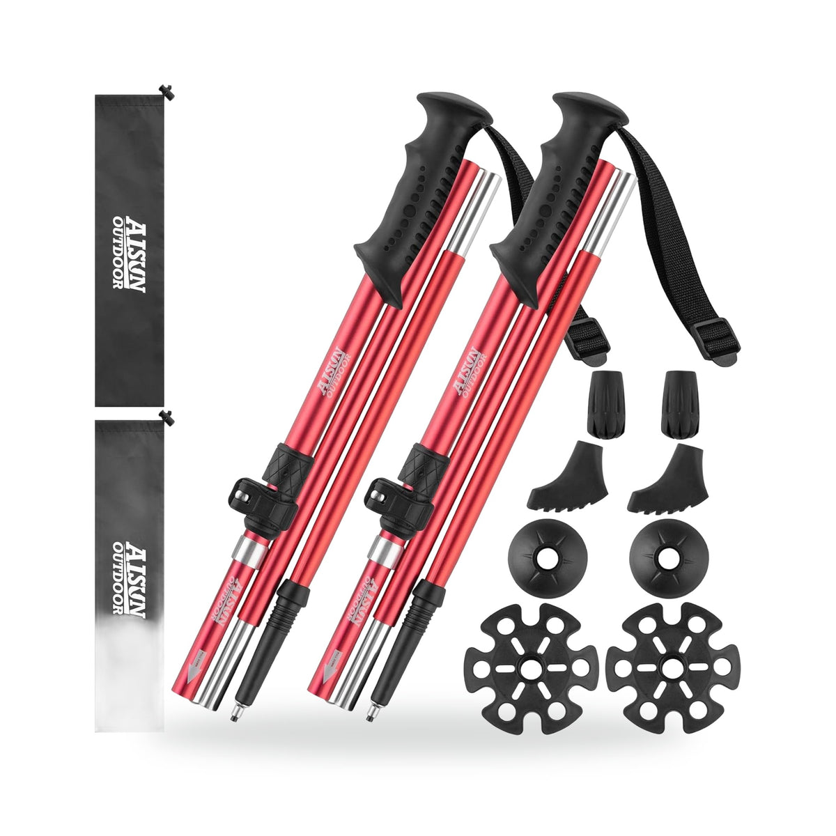 Lightweight Adjustable Trekking Poles, photographed on a white background