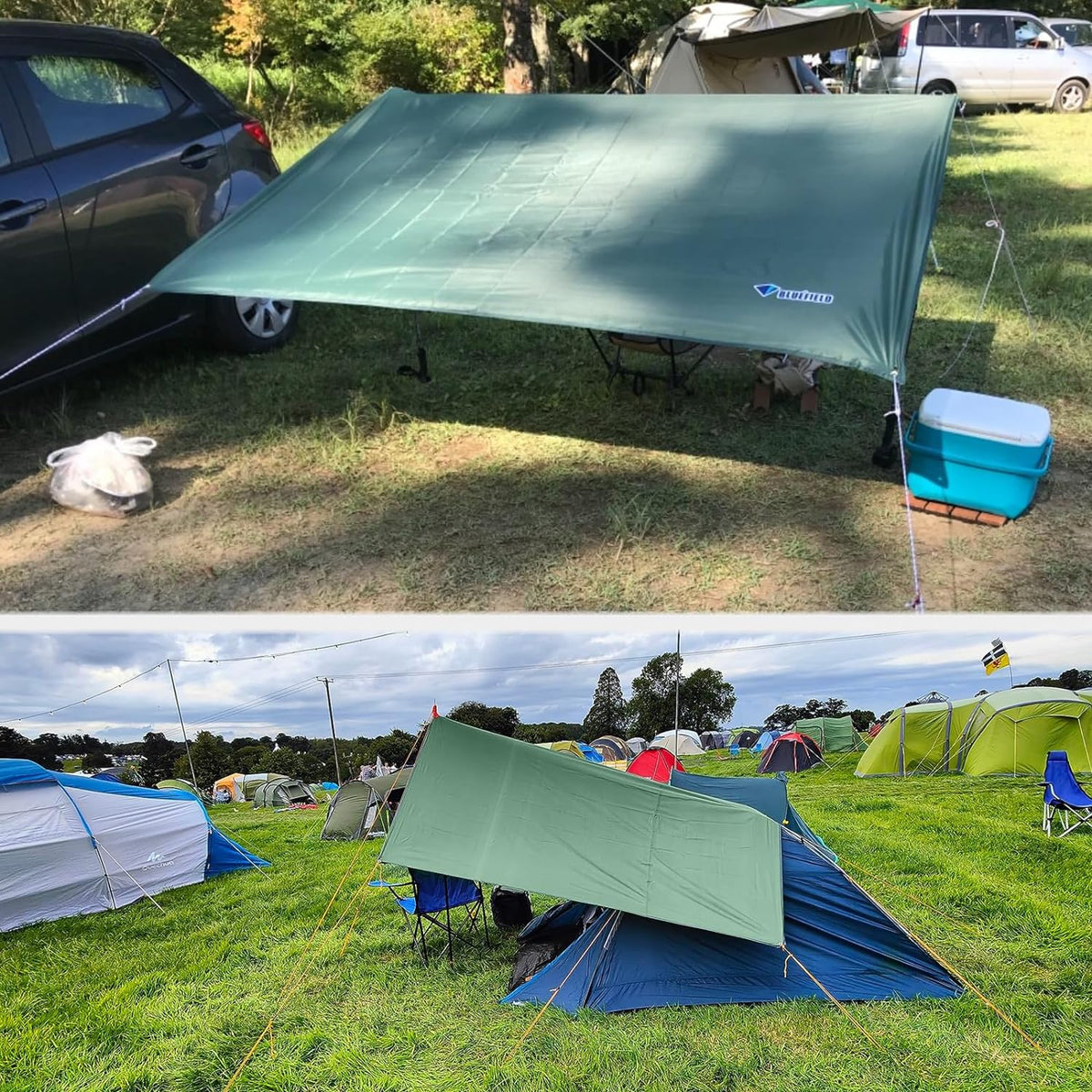 Hammock Rain Fly Waterproof Tarp Camping Tent Footprint Ground Cloth Backpacking Tarp Camp Shelter Sunshade Mat for Outdoor Hiking Beach Picnic