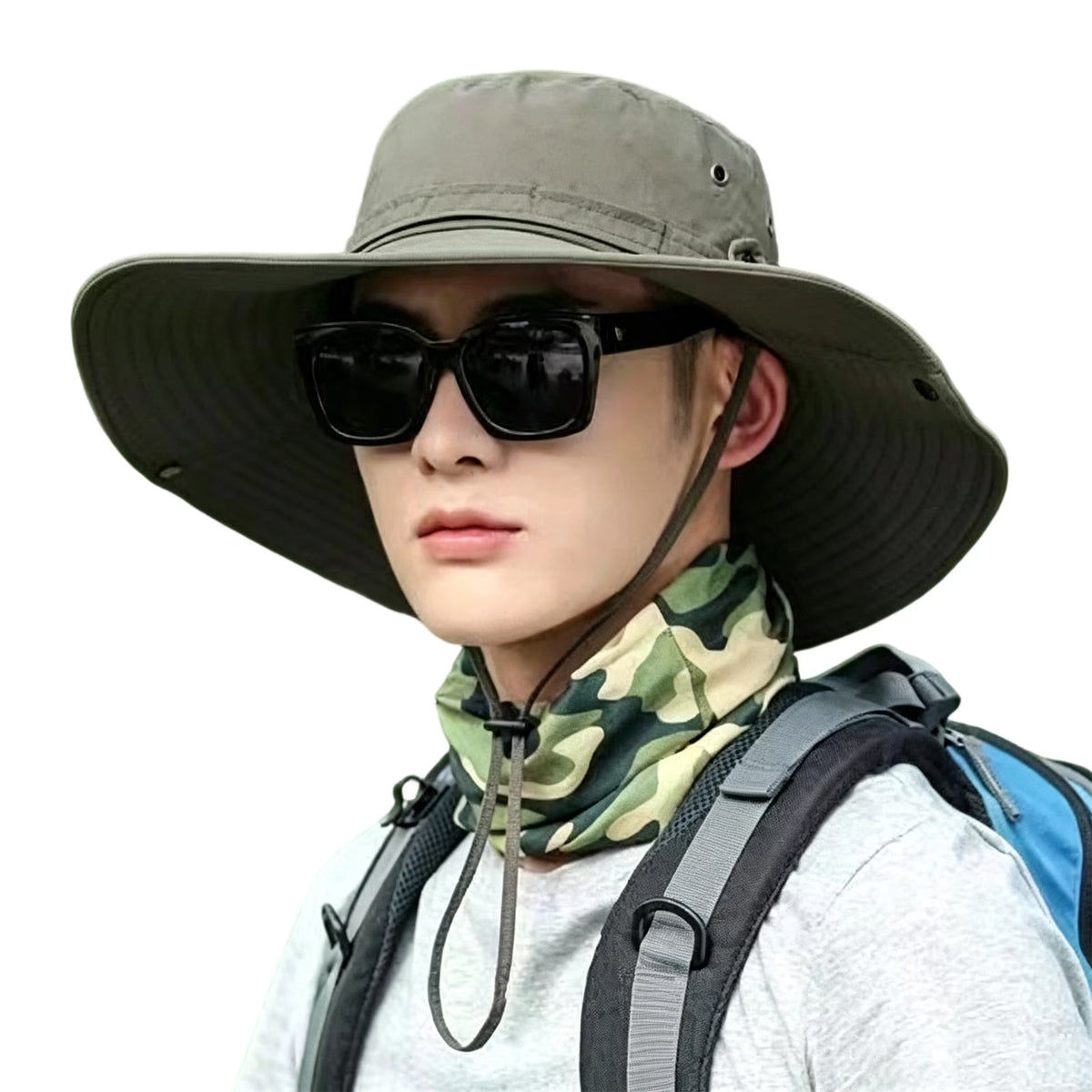 Wide Brim Sun Hat UPF 50+, Waterproof & Breathable for Men, Women - for Fishing, Hiking, Camping & Traveling