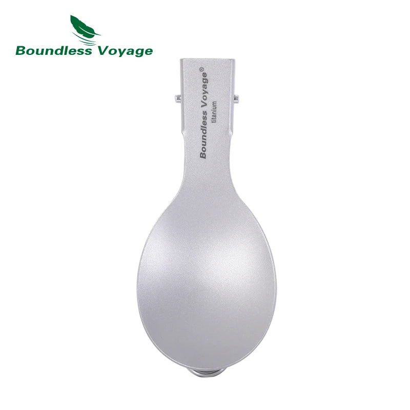 Titanium Folding Spoon Spork Fork Set Outdoor Camping Tableware Flatware Cutlery Set