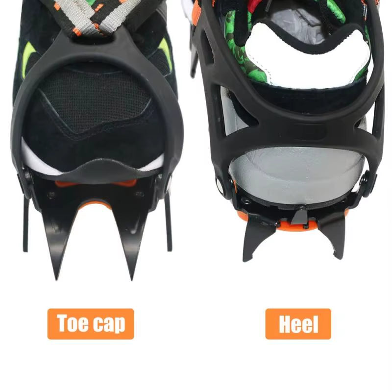 Emergency 12 Tooth Ice Snow Crampons Anti- Climbing Gripper Shoe Covers Spike Cleats Rubber Snow Skid Sport