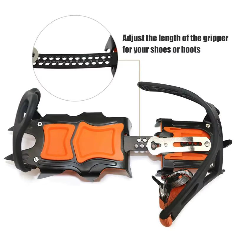 Emergency 12 Tooth Ice Snow Crampons Anti- Climbing Gripper Shoe Covers Spike Cleats Rubber Snow Skid Sport