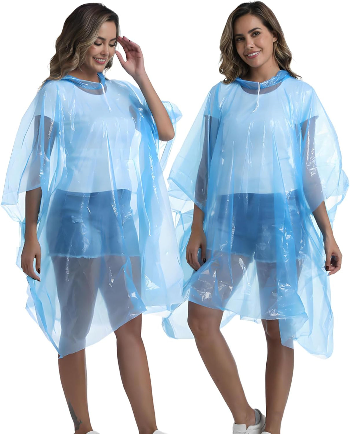 4/6/12 Pack Disposable Rain Ponchos for Adults - Emergency Rain Poncho for Camping Hiking Travelling