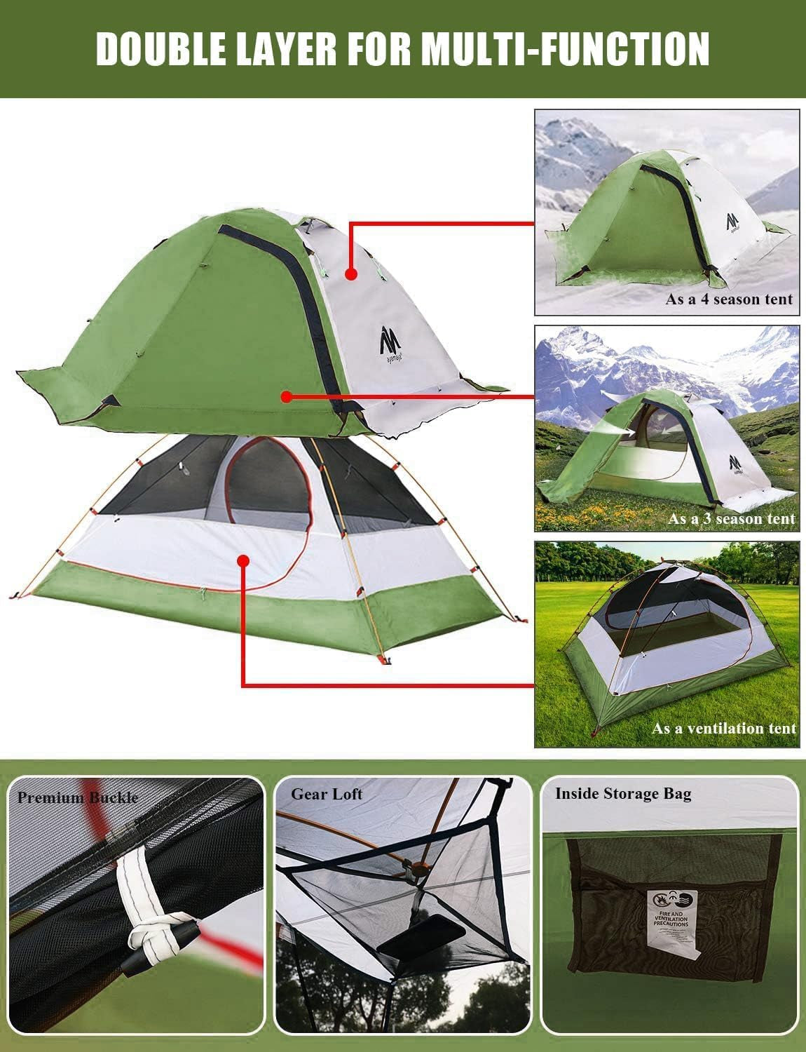 Ultralight Backpacking Tent — 2 Person