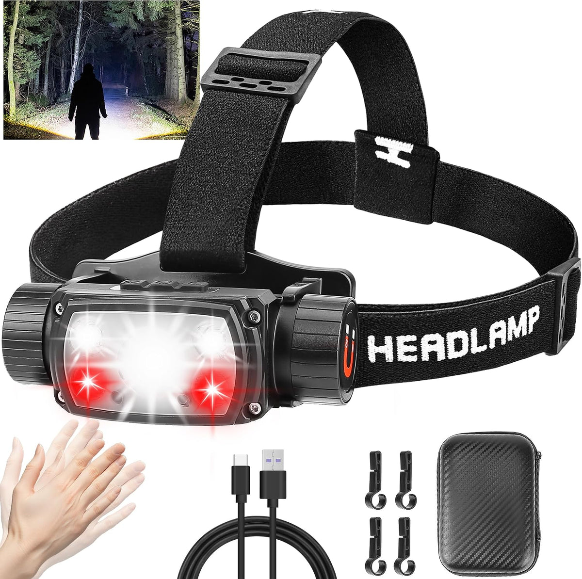 2000-Lumen USB-C Rechargeable Headlamp
