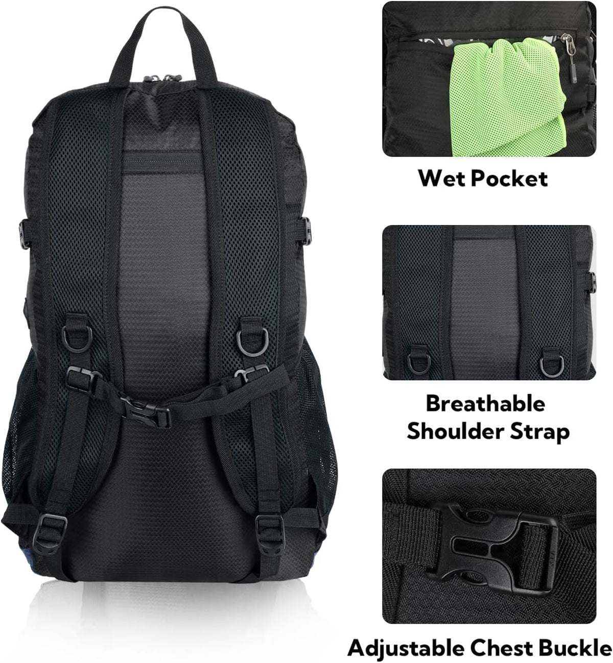 Lightweight Packable Hiking Backpack, 30L Day Pack