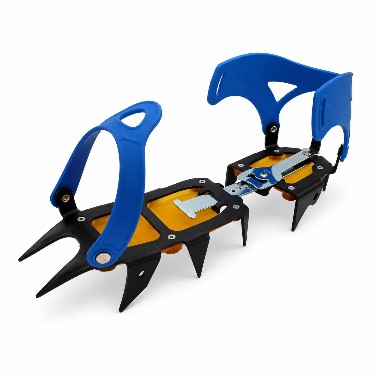 12 Teeth Durable Hiking Anti-Plate Walk Version Steel Snow Crampon-Black/Blue Black/Grey CE Certified for Winter Autumn Summer