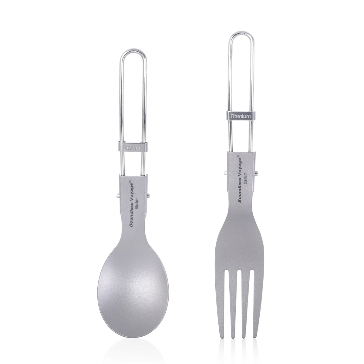 Titanium Folding Spoon Spork Fork Set Outdoor Camping Tableware Flatware Cutlery Set
