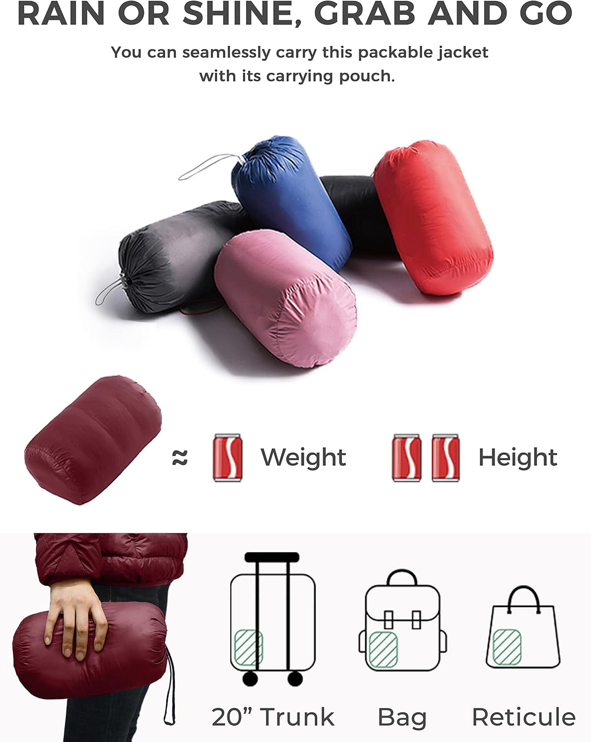 Women'S Packable Puffer Jacket Ultra-Light Short down Jacket
