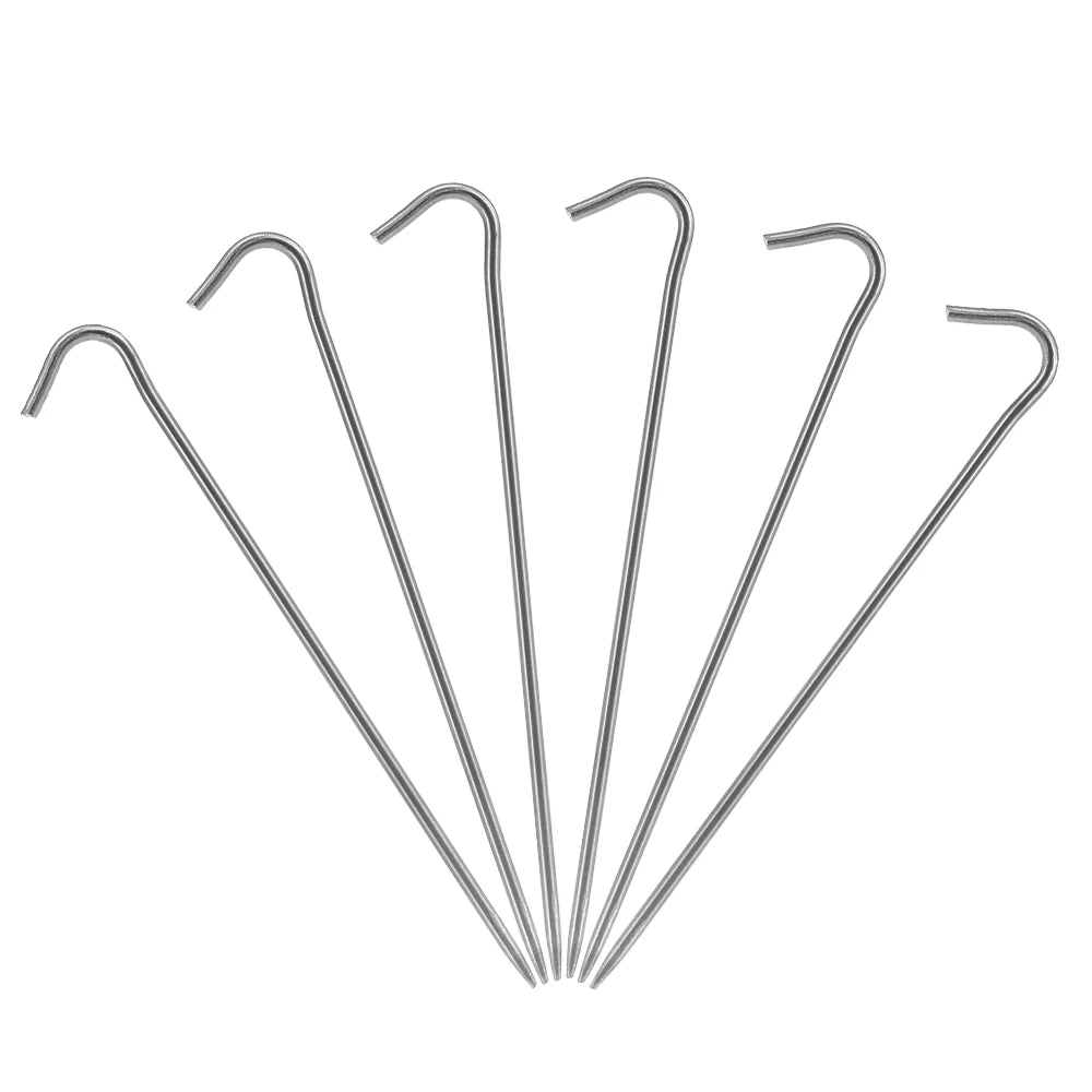 6Pcs/10Pcs Titanium Tent Pegs Titanium Tent Nails with Bend Hook Outdoor Camping Tent Stakes for Camping Supplies