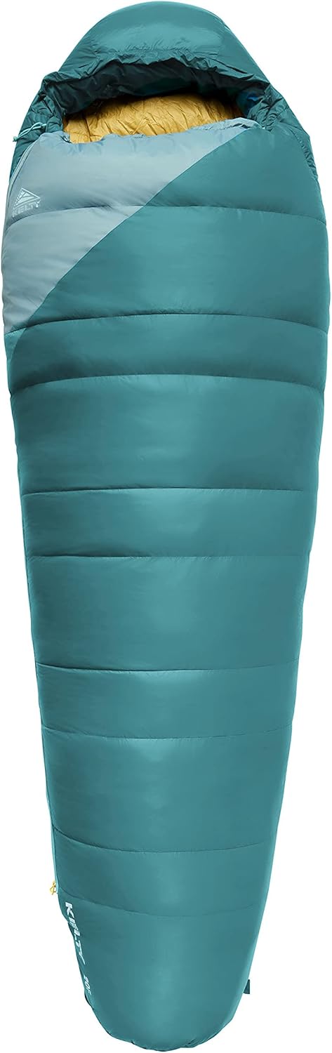 Kelty Cosmic 20 women's down sleeping bag in teal