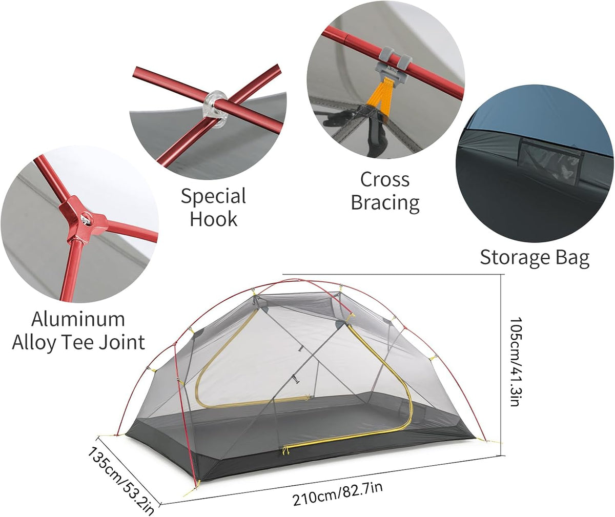 Naturehike Mongar 2 Backpacking Tent — Navy 210T
