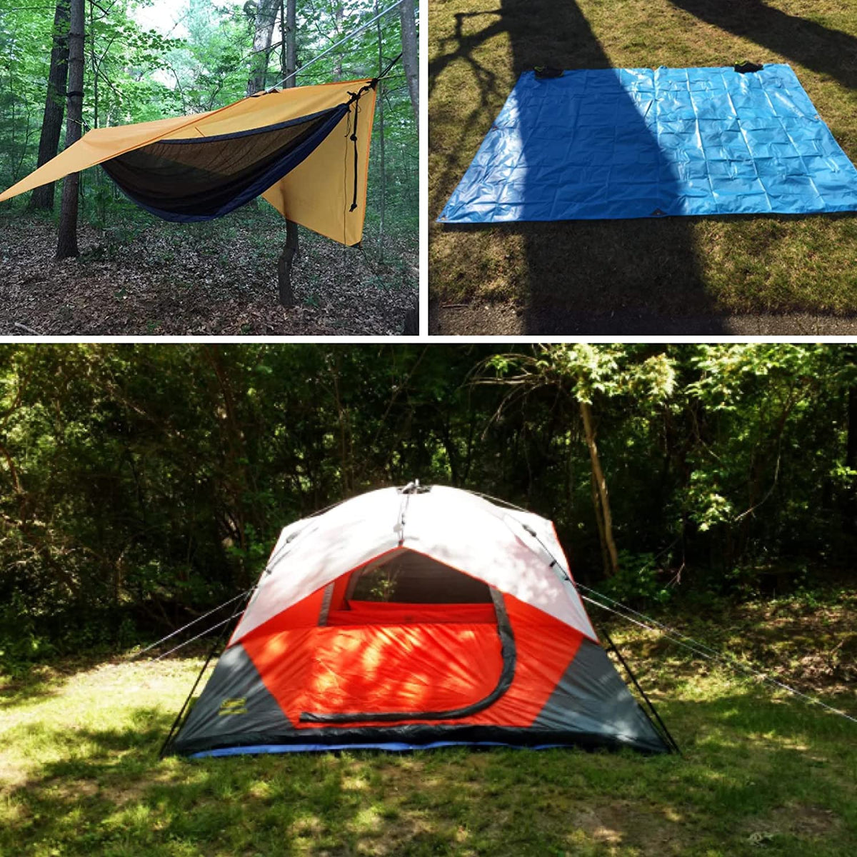 Hammock Rain Fly Waterproof Tarp Camping Tent Footprint Ground Cloth Backpacking Tarp Camp Shelter Sunshade Mat for Outdoor Hiking Beach Picnic