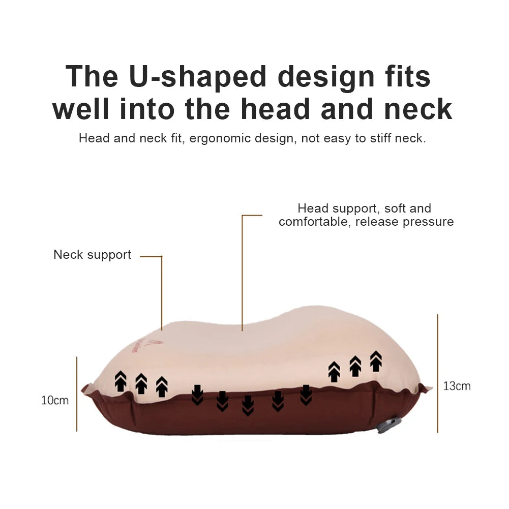 Camping Pillow Ultralight Inflatable Pillow Ergonomic Compressible Pillow Outdoor Travel Sleeping Pillow Breathable Neck Protect