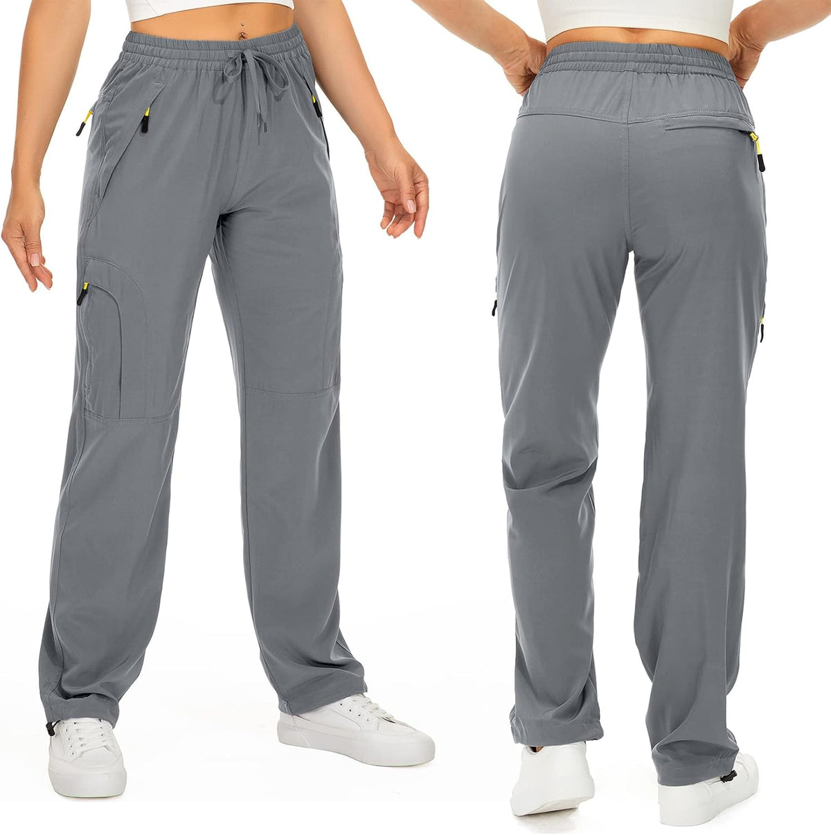 Women‘S Hiking Cargo Pants UPF 50 Quick Dry with Zipper Pockets | Lightweight, Travel, Golf, Safari,Sun Protection,Water Resistant