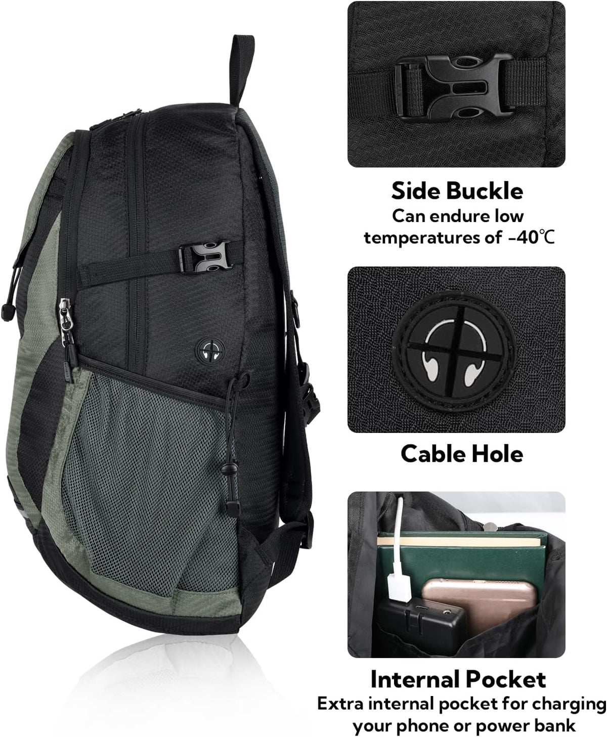 Lightweight Packable Hiking Backpack, 30L Day Pack