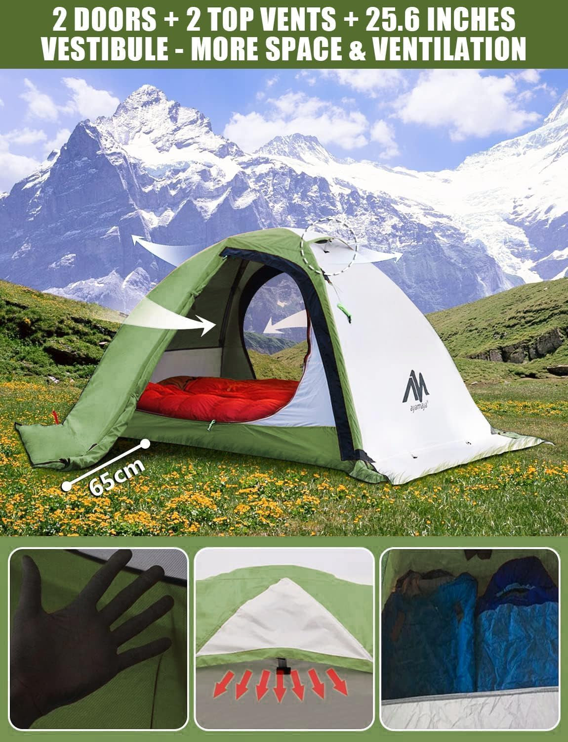 Ultralight Backpacking Tent — 2 Person