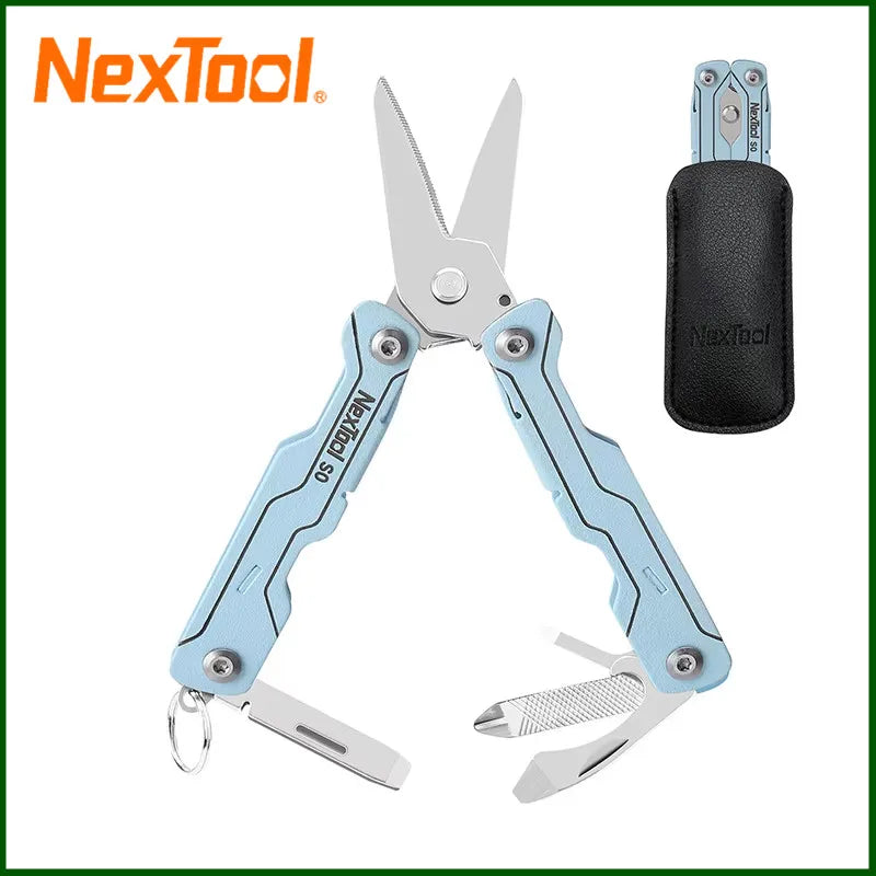 8 in 1 Mini Sailor Scissors S0 Micro Keychain Multitool Screwdriver Portable Pocket Folding EDC Tool for Travel
