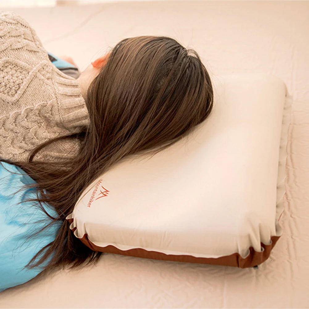Camping Pillow Ultralight Inflatable Pillow Ergonomic Compressible Pillow Outdoor Travel Sleeping Pillow Breathable Neck Protect
