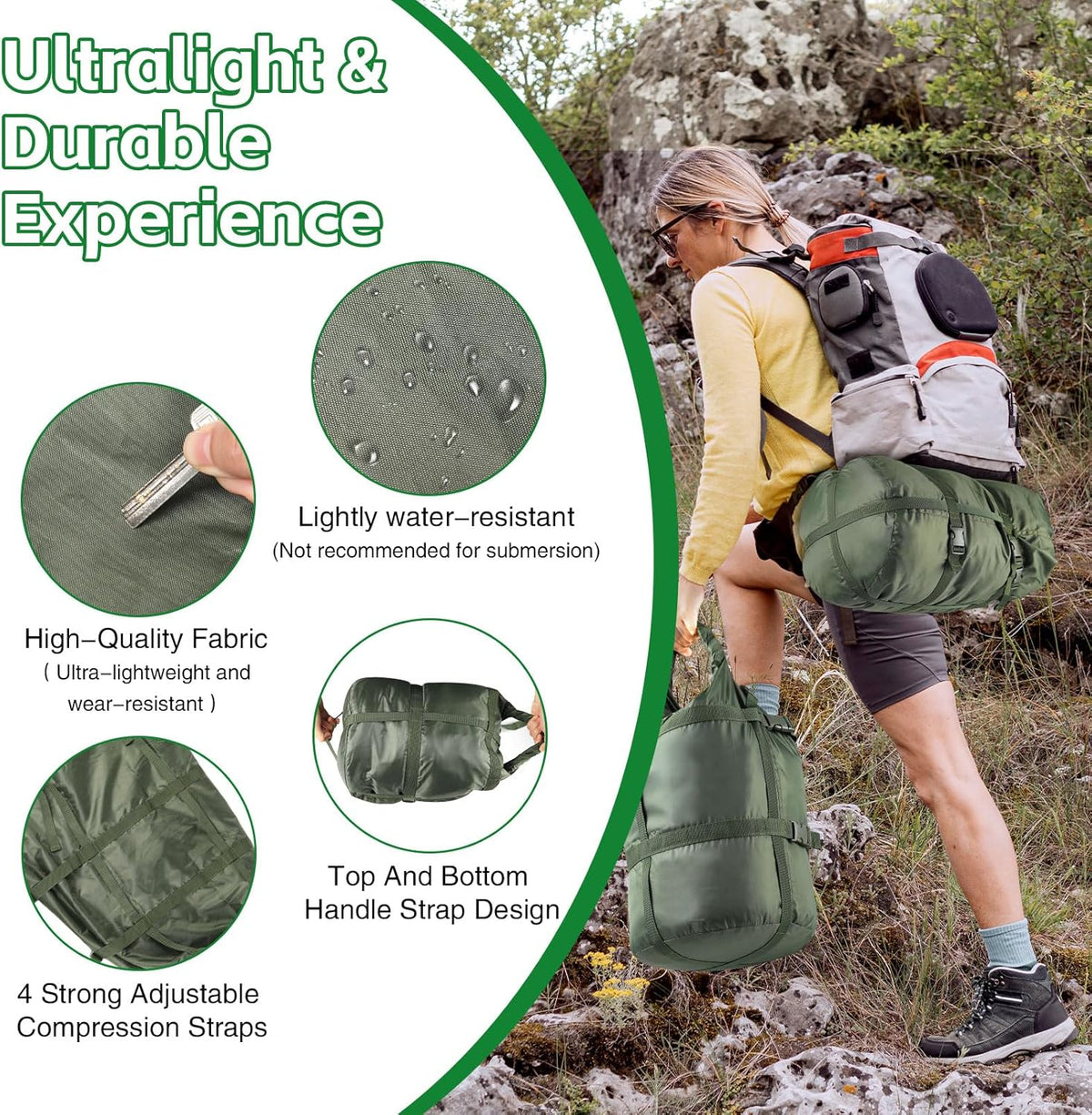 Compression Sack, Ultralight Portable Stuff Sack for Sleeping Bag