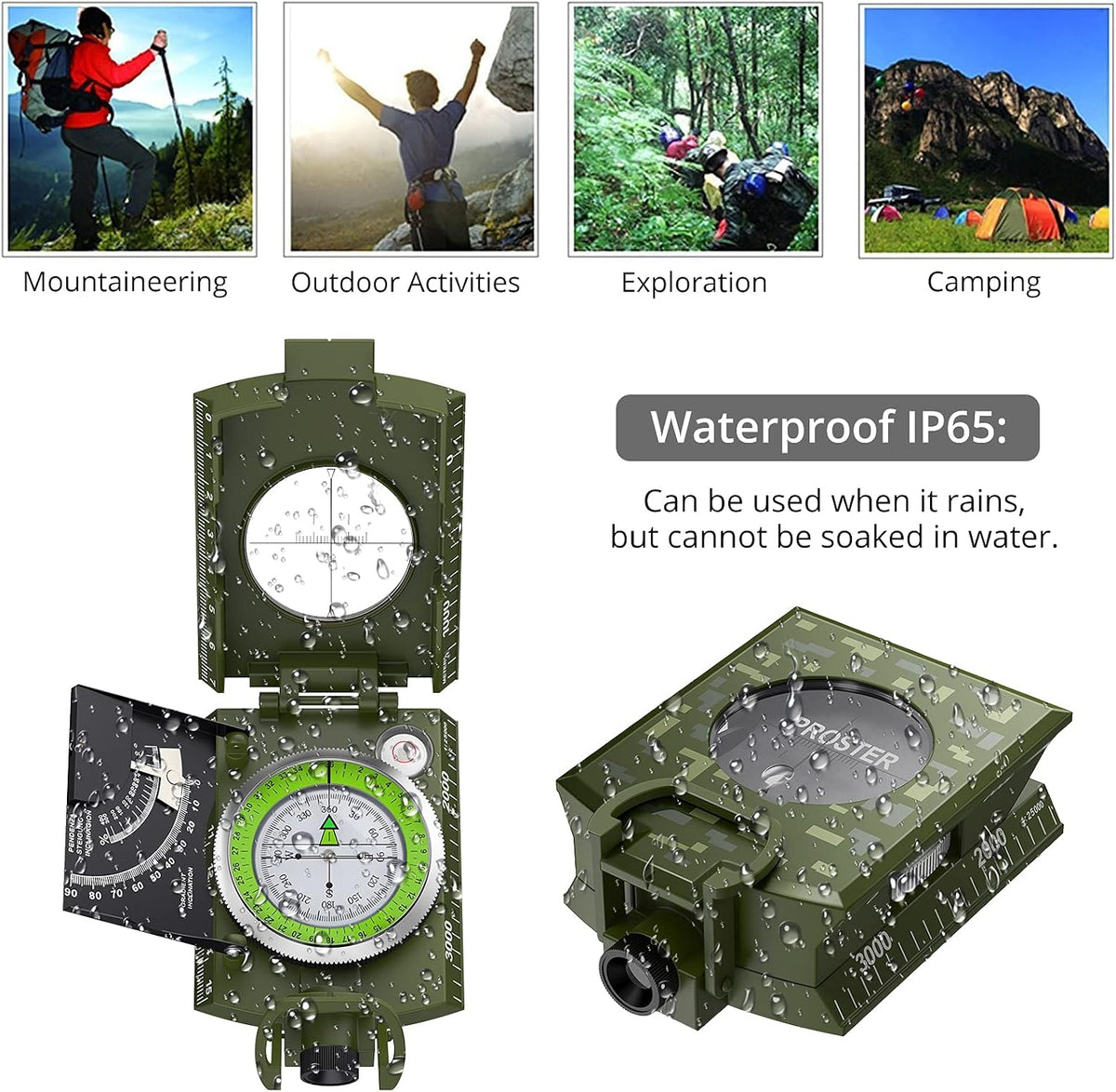 Lensatic compass open