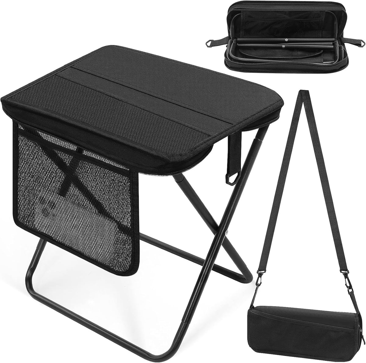 Tall folding camp stool