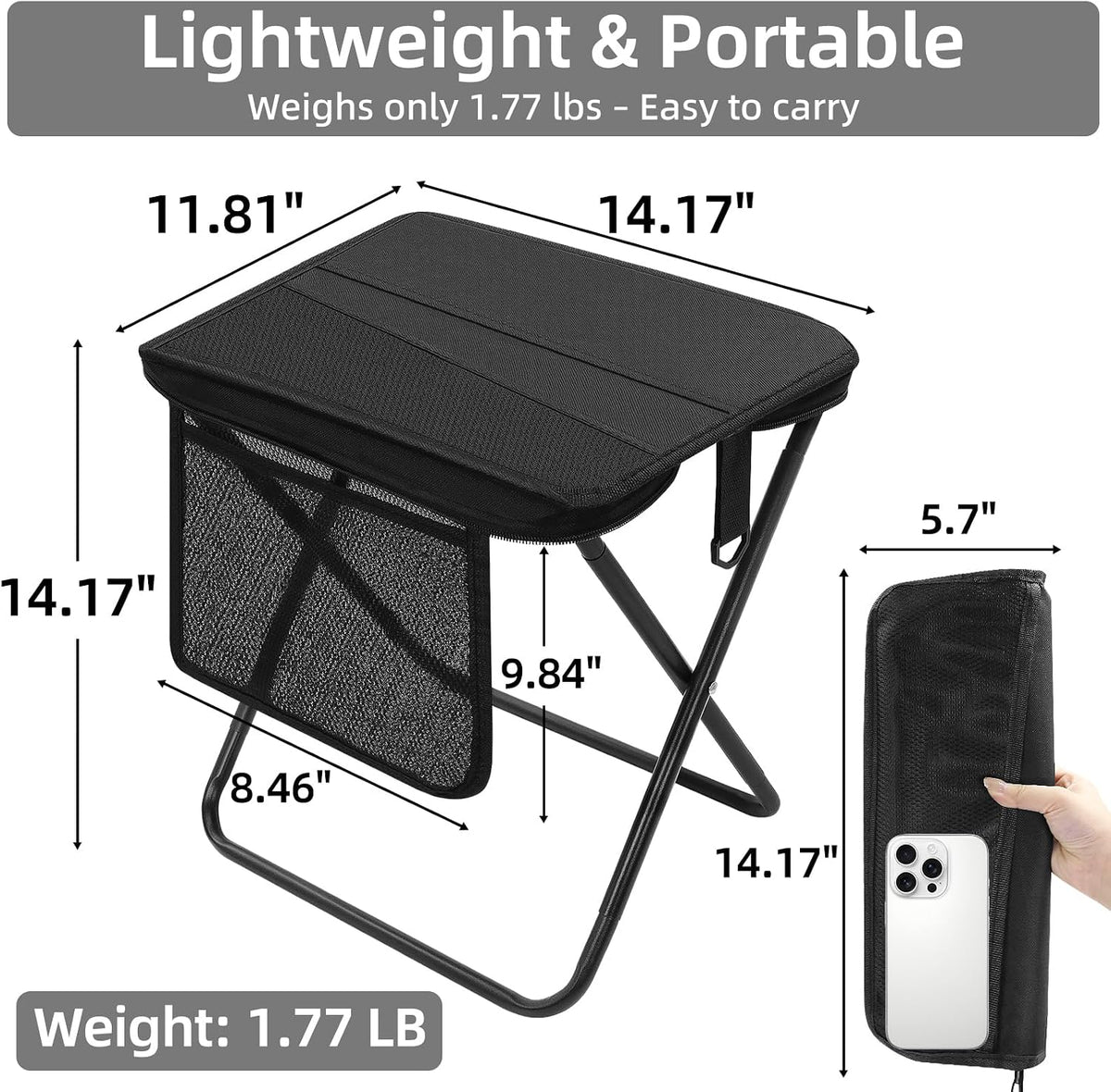 Camp stool folded