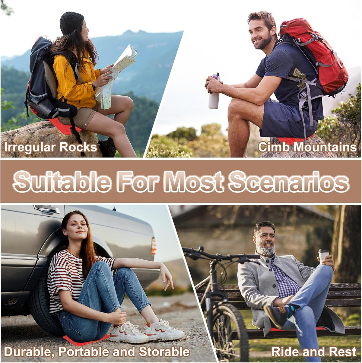 Folding Trail Sit Pads — 4 Pack