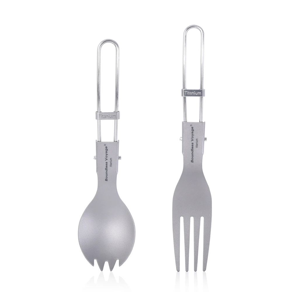 Titanium Folding Cutlery Set