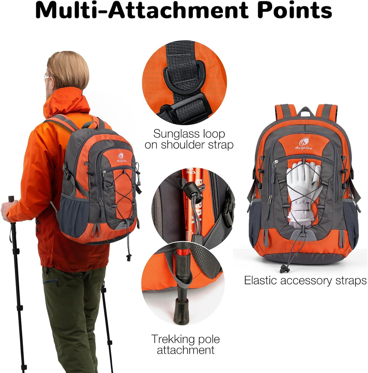 25L Hiking Backpack for Women Men, Small Travel Daypacks