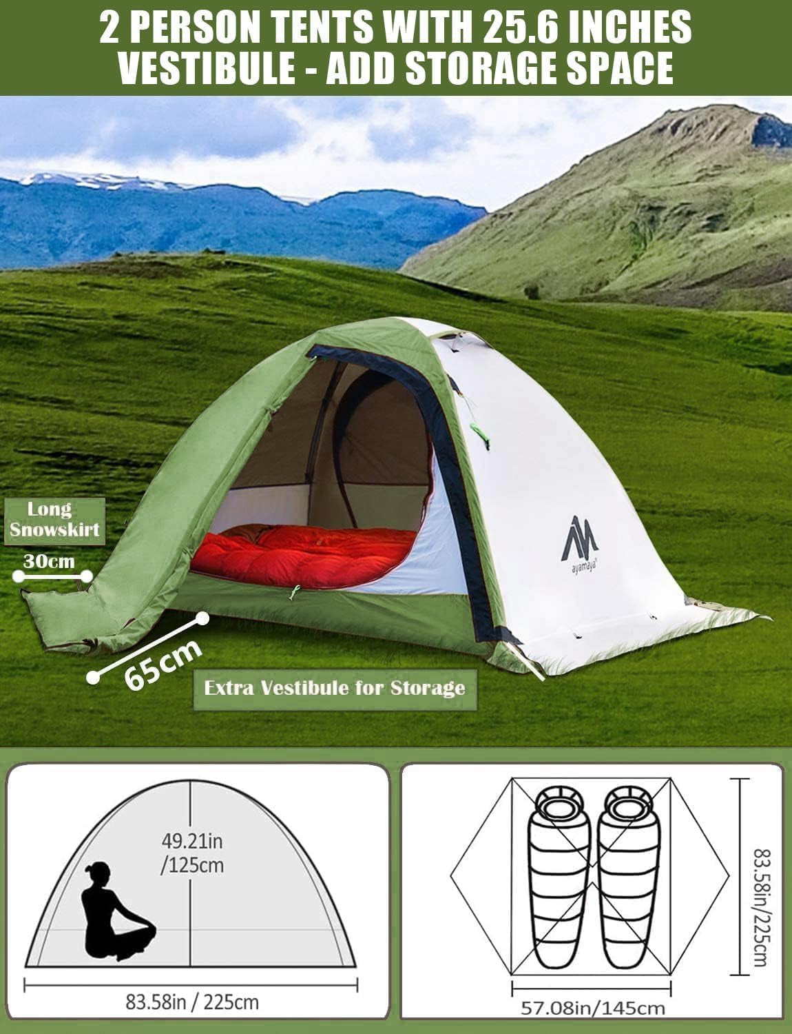 Ultralight Backpacking Tent — 2 Person