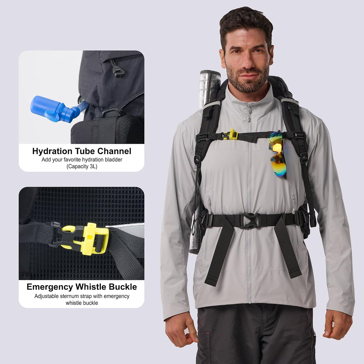 35L Internal Frame Backpack with Rain Cover