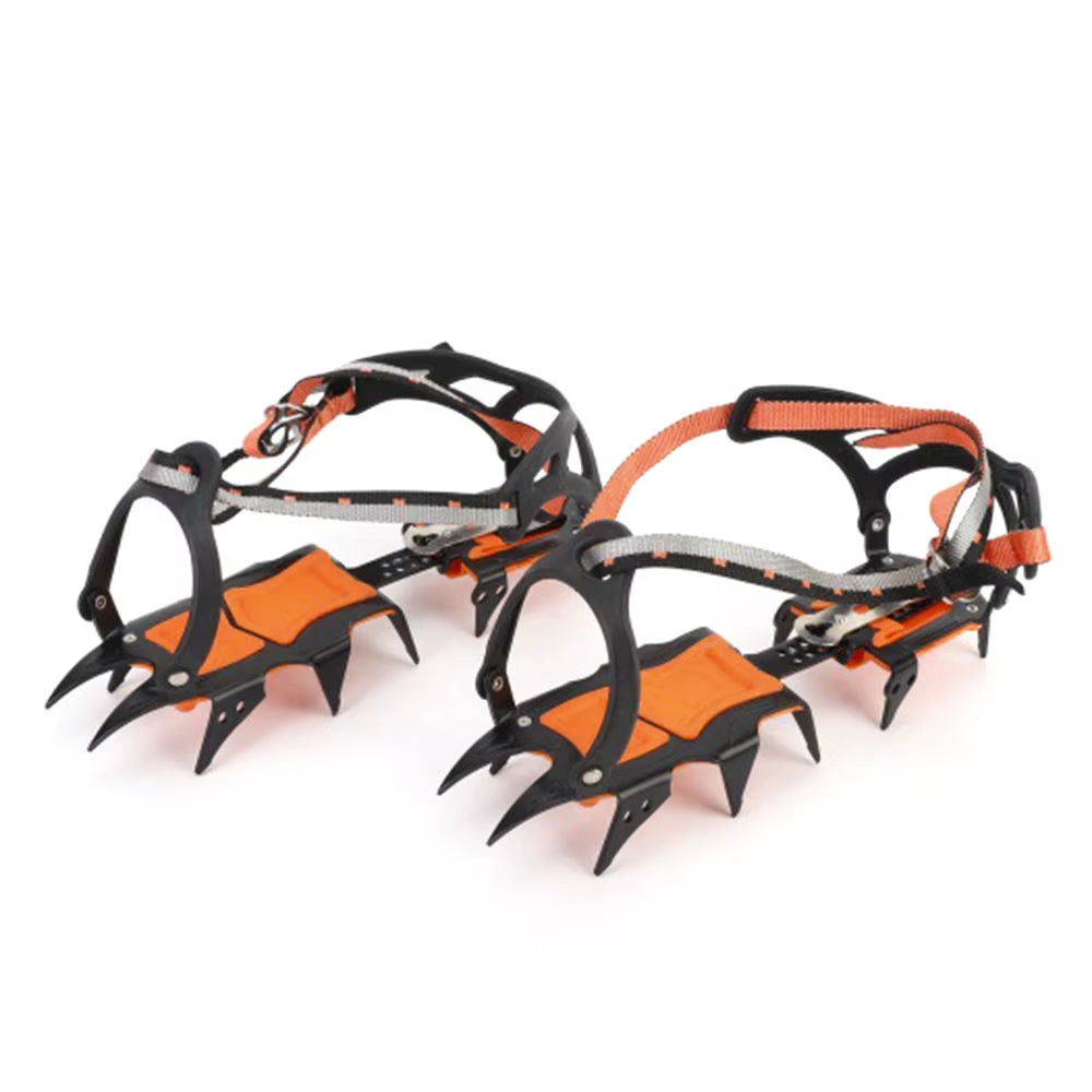 Emergency 12 Tooth Ice Snow Crampons Anti- Climbing Gripper Shoe Covers Spike Cleats Rubber Snow Skid Sport