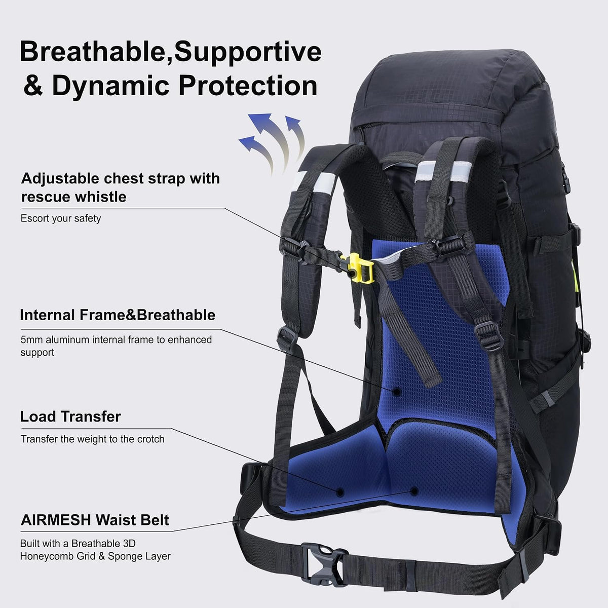 35L Internal Frame Backpack with Rain Cover