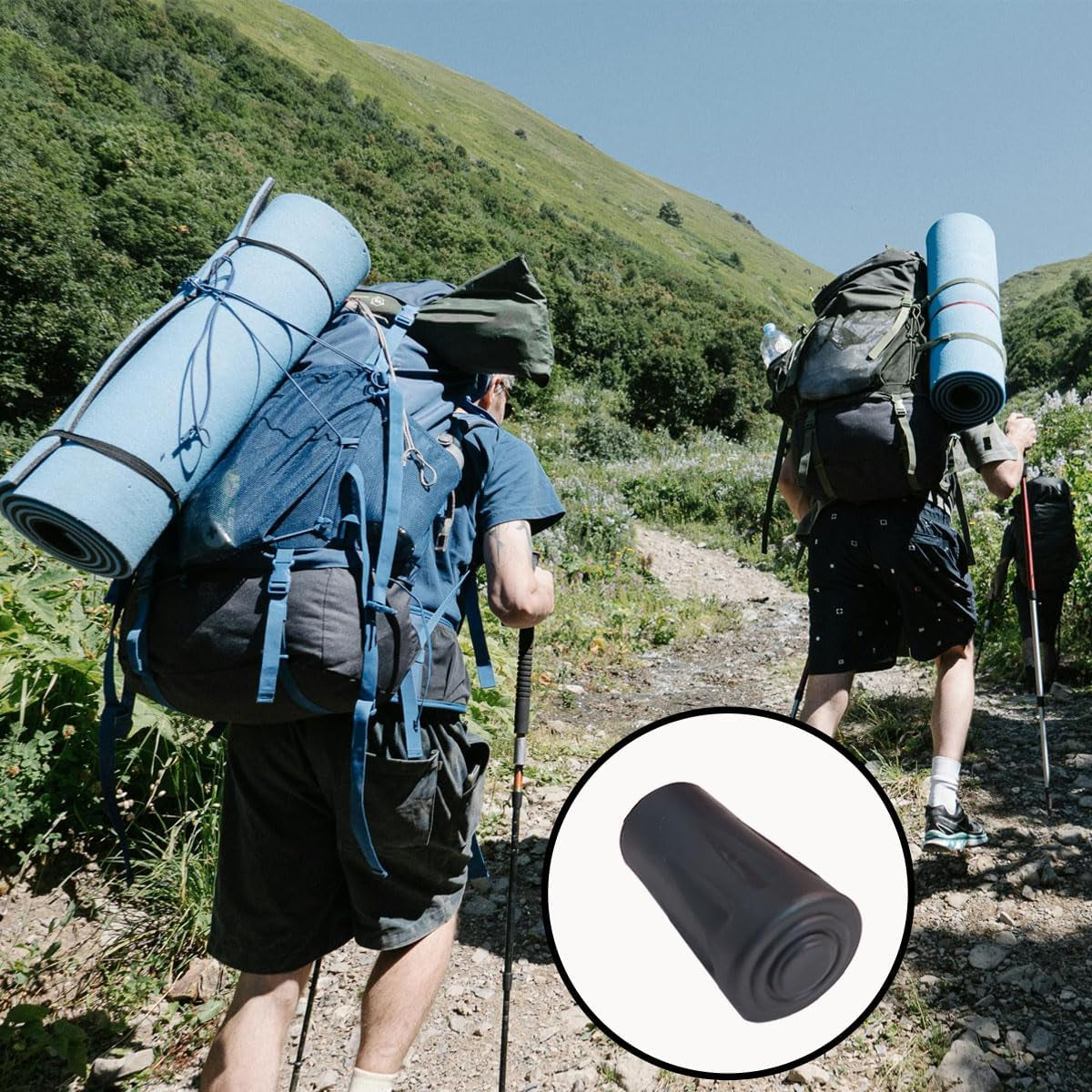 8 Pcs Trekking Pole Tips Replacement, 11Mm Hiking Pole Tips | Rubber Trekking Pole Tips Fits Most Standard Hiking Poles, Non-Slip Outdoor Accessories(Black)
