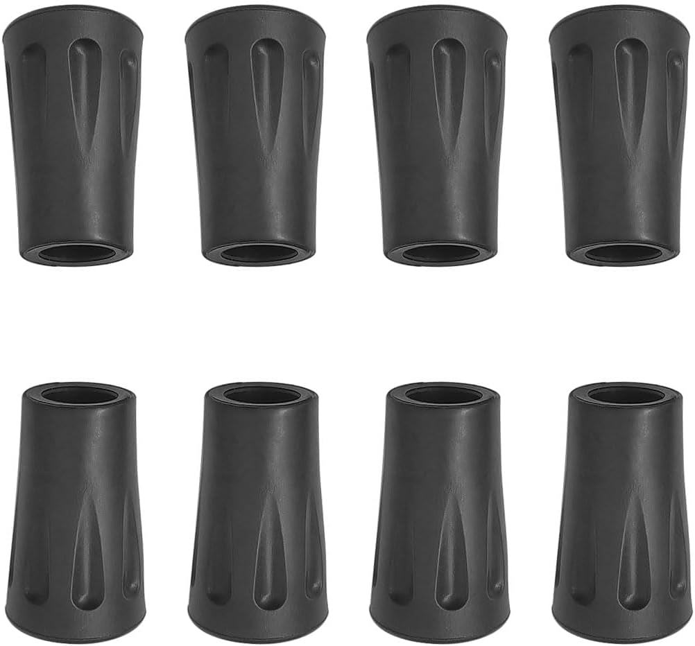 8 Pcs Trekking Pole Tips Replacement, 11Mm Hiking Pole Tips | Rubber Trekking Pole Tips Fits Most Standard Hiking Poles, Non-Slip Outdoor Accessories(Black)