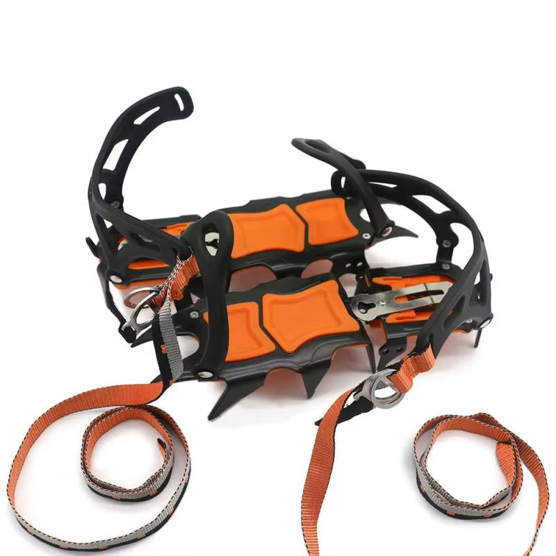 Emergency 12 Tooth Ice Snow Crampons Anti- Climbing Gripper Shoe Covers Spike Cleats Rubber Snow Skid Sport