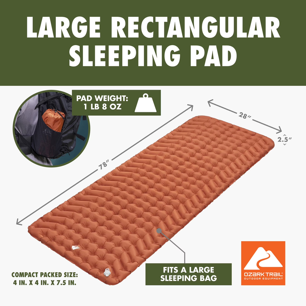 Large Rectangular Sleeping Air Pad